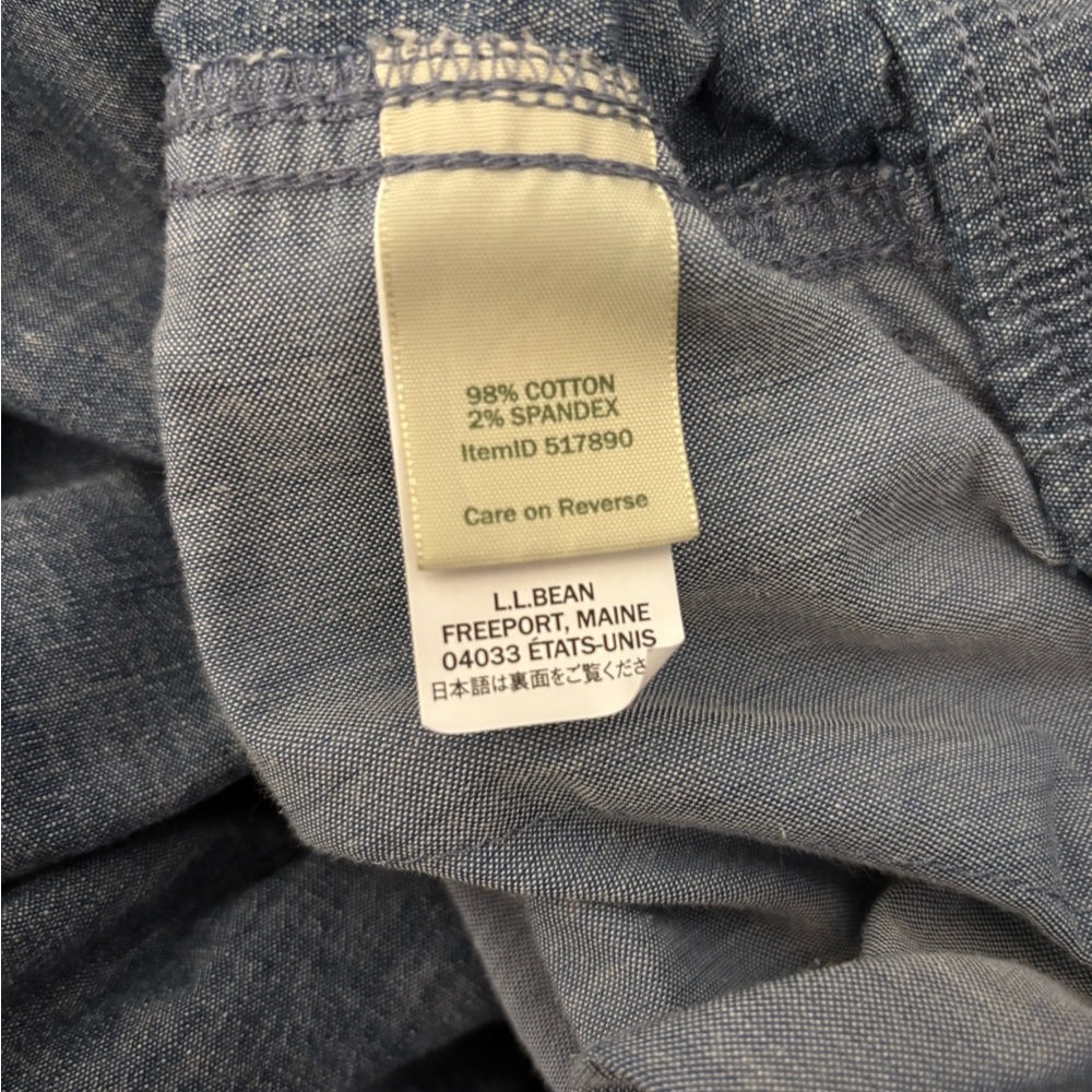 LL Bean Women’s Lakewashed Dock Blue Chambray Favorite Fit Short 28 - Picture 4 of 4